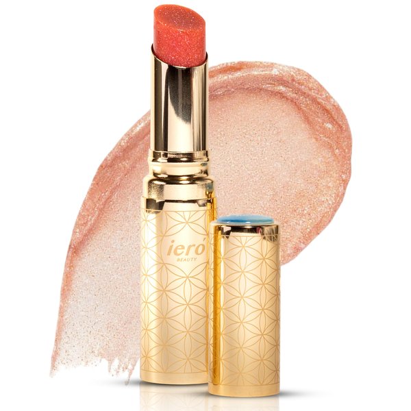 ieró Beauty Moonkissed Luminous PH Tinted Lip Balm w/Shea Butter & Vitamin E, Lip Care Moisturizer, Lip Plumper for Soft & Supple Lips, Paraben Free, Vegan, Sheer Rose w/Golden-Pink Shimmer