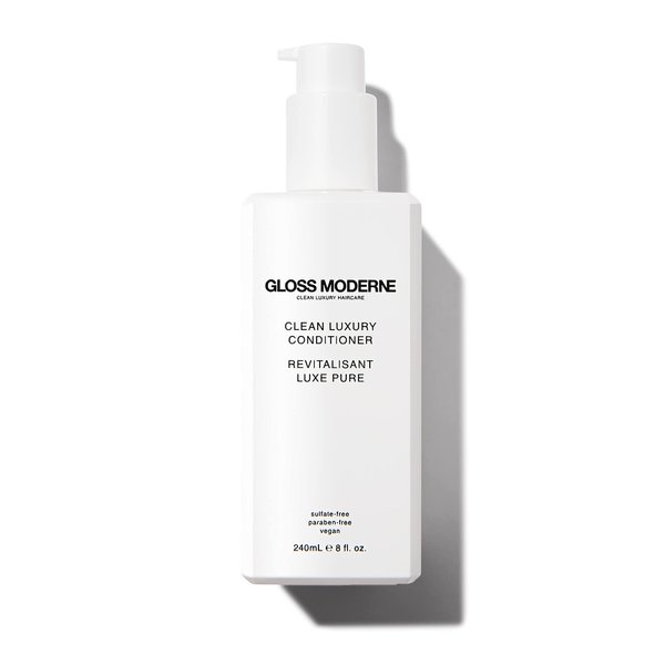 Clean Luxury Hair Conditioner by GLOSS MODERNE - 8 Fl Oz - Treatment for Damaged and Dry Hair with Notes of Mediterranean Almond and Coconut Accented with Cognac - For Soft and Shiny Hair