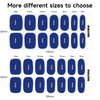 DUKASOU Semi Cured Gel Nail Strips, Royal Blue 28 PCS Solid Color Gel Nail Strips Works with UV Light, Salon Quality Gel Nail Stickers Full Nail Wraps