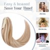 Rich Choices Claw Clip Ponytail Extension Human Hair Real Hair Ponytail Balayage Golden Brown Highlighted Bleach Blonde 20 Inch 120g One Piece Clip In Long Ponytail Hair Extension For Women #12P613