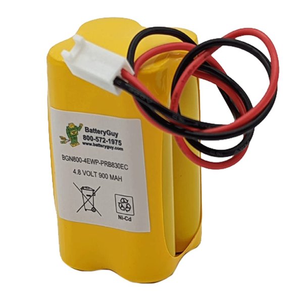 BatteryGuy Nickel Cadmium Battery 4.8V 900mAh ~- BGN800-4EWP-PRB830EC Replacement Battery (Rechargeable)
