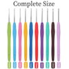 Cdrompy 10Pcs Crochet Hooks Set,Small Crochet Hooks,Lace Crochet Hooks Set,Ergonomic Handle Lace Crochet Hooks Set for Arthritic Hands (0.6mm-2.75mm）