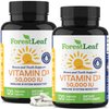ForestLeaf - Vitamin D3 IU Weekly Supplement - Vitamin D Capsules for Bones, Teeth, and Immune Support - Easy Swallow Pure Vitamin D3 Caps (50,000 IU - 120 Count - 2 Pack)