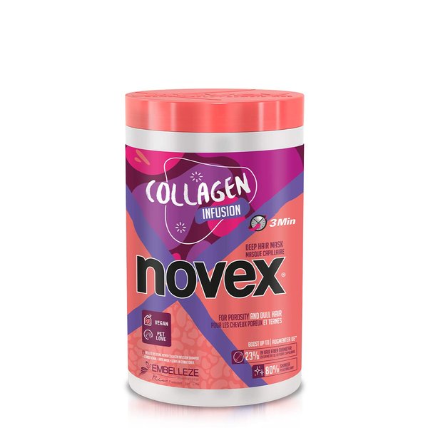 NOVEX Collagen Infusion Deep Conditioning Hair Masks infused with Natural Ingredients Collagen Infusion Hair Mask for Stronger Thicker and Shinier Hair (400g/14.1oz)