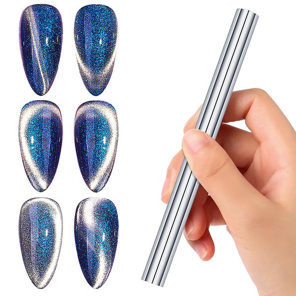 SILPECWEE 1pc Nail Magnet Cat Eye Magnet for Nails Cat Eye Gel Nail Polish Magnetic Wand Nail Art Magnet Strong Magnet Stick For Home DIY, Salon, Studio
