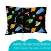 Little Sleepy Head Youth Pillow Case - 100% Made Cotton & Hypoallergenic Pillow Case - Snug Fit Envelope Pillowcase Enclosure - Youth Pillow 16x22 Size - (Space 'N Rockets) Design Travel Pillow Cover