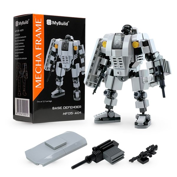 MyBuild Mecha Frame 5 Mech Suit Building Toys Gray Mech Building Bricks Base Defender MF05-A01