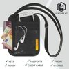 VENTURE 4TH Slim Passport Holder Neck Pouch with RFID Blocking Travel Neck Wallet and Nylon Lining (Black)