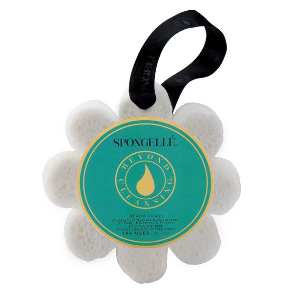 Spongelle Beach Grass Wild Flower Buffer Body Scrubber | Bath & Shower Loofah for Women | Exfoliator with Body Wash Infused Sponge | 14+ uses