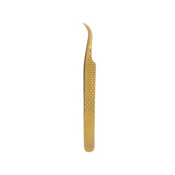 M LASH Eyelash Extension Tweezer - Professional & Precision Lash Tweezer for Eyelash Extensions - Japanese Steel, Diamond Grip, Fiber Tip (X3, Gold)