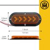 TMH (Pack of 2 6 Inch Oval ARROW Amber Light Turn Signal Tail Indicator Light 25 LED Sealed Marker Lights suitable for Truck Trailer Dump Truck Bus 12V DC