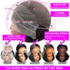 LANQIHAIR 14 inch Water Wave Bob Wig 13x4 Lace Front Human Hair Bob Wigs 150 Density Brazilian Curly Bob Wigs Human Hair for Women (14 Inch)