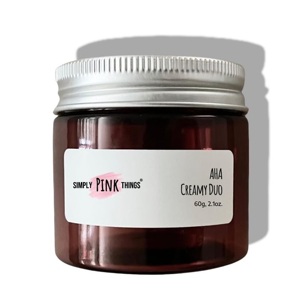 SIMPLY PINK THINGS AHA Creamy Duo (60g, 2.1oz.), Paraben Free, Phthalates Free, Vegan, Natural and/or Organic Ingredients