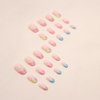 24Pcs Long Press On Nails Coffin, Blue Glitter Cat Eye Gel Polished Fake Nail Acrylic Glue on Nails for Women and Girls (Blue Cat's Eye)