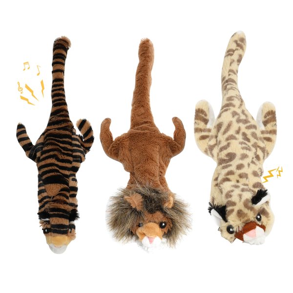 Spot Skinneeez Jungle Characters Stuffing Free Squeaky Dog Toys, 14inch, 3 pcs