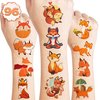 100PCS Fox Temporary Tattoos Stickers Theme Woodland Animals Birthday Party Decorations Favors Supplies Cute Farm Forest Foxes Fall Tattoo Sticker Gifts For Boys Girls School Prizes Carnival Christmas