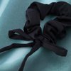 Vacaonio French Ribbon Flower Hair Scrunchies Satin silky Elastic Hair Tie Black Tulip Flower Hair Rope Band Ponytail Holder Scrunchies Rope Decorative Hair Accessories for Women and Girls Headdress