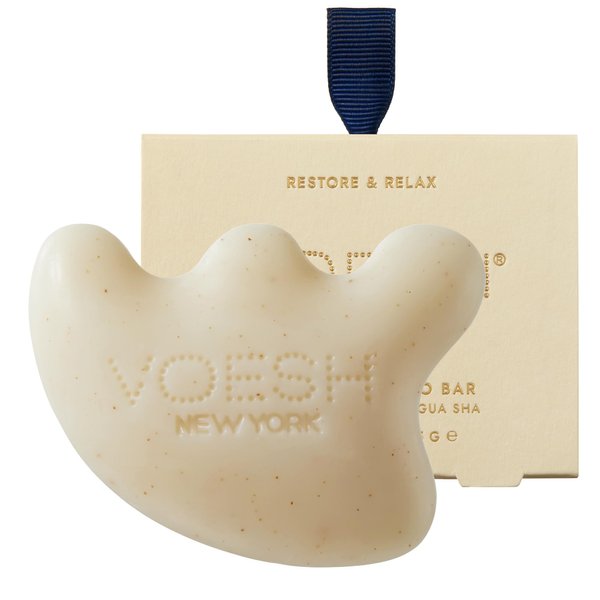 VOESH Gua Sha Shampoo Bar - Biotin, Vegan Probiotics, Rosemary Oil & Apricot Seed Powder - Cruelty Free, Clean Ingredients & Organic Extracts - (3.7oz Bar)