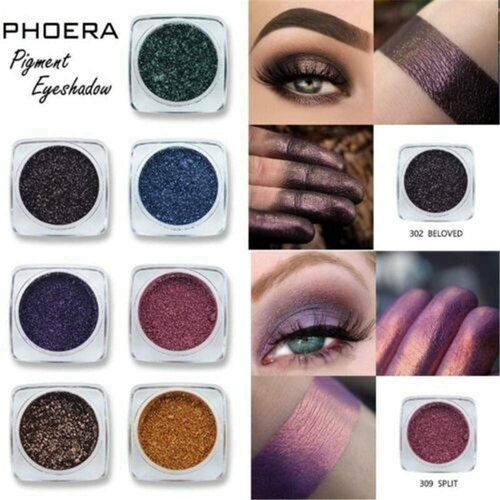 Phoera® Pigment Eyeshadow Palette Metallic Shimmer Glitter Loose Powder Eye Shadow Makeup (310 BURGUNDY)