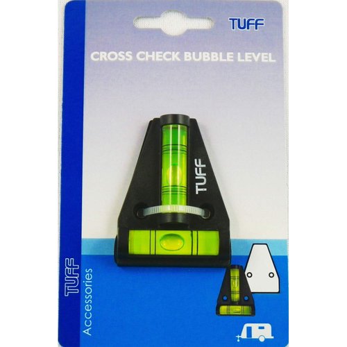 TUFF Level Tool Shatterproof, Waterproof, Durable Cross Check T Level For RV Leveling, Motorhome, Camping - Trailer, Construction, Hobby - Spirit Bubble Level - 2-Way Leveler Accessories - USA
