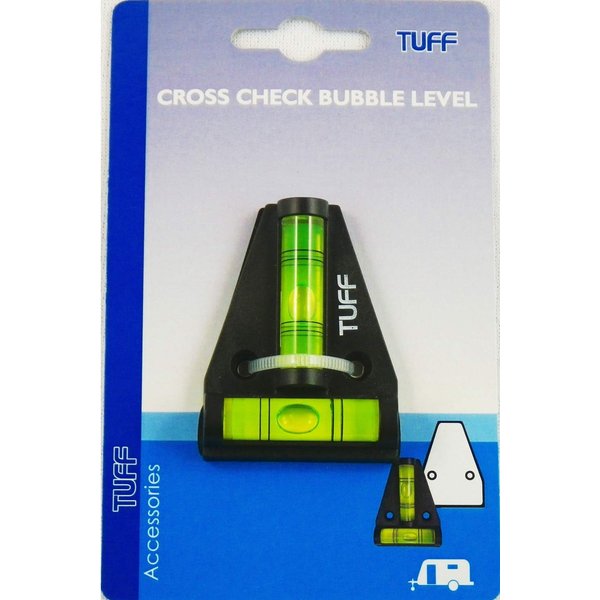 TUFF Level Tool Shatterproof, Waterproof, Durable Cross Check T Level For RV Leveling, Motorhome, Camping - Trailer, Construction, Hobby - Spirit Bubble Level - 2-Way Leveler Accessories - USA