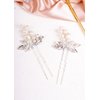 Kercisbeauty 2pcs Pearl and Leaf Silver Hair Piece for Women and Girls Wedding Bridal Hair Pins Hair Jewelry