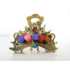 Generic Medium jeweled antique bronze hair claw clip (Primary color: Red), 1 Count (Pack of 1)
