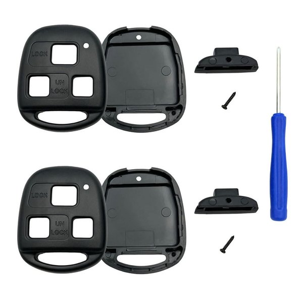 WiCuaSix Replacement Keyless Entry Remote Case Cover fits Lexus ES300 ES330 GS300 GS400 GS430 GX470 IS300 is330 LS400 LS430 LX470 RX300 RX330 RX350 RX400h RX450h2 SC430 Key Fob Shell (Black+Black)