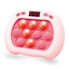 Intoypad Pop Game Light Up Fidget Toy for Kids, 6 Modes LED Screen Quick Push Pop Game Controller Electric Fidget Popper Game Quick Push Bubble Game Birthday Toys for Girls Pink