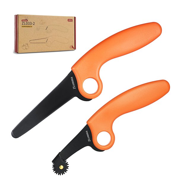 ZLemma Kids Cardboard Construction Tool Kit with Scoring Wheel, Safe Saw Cardboard Cutter & Perforate Lines to Sculpt Cardboard 2 pcs Set, Fold Roller for Boys and Girls