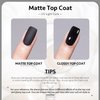 GAOY Matte Gel Top Coat for Gel Nail Polish, 16ml No Wipe Matte Finish for Long Lasting UV Gel Nail Art DIY