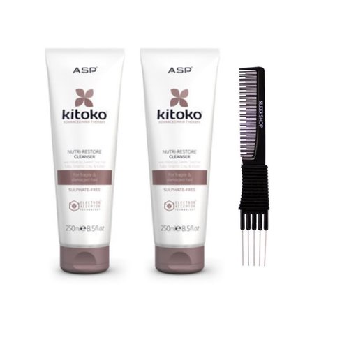 yper Asp Kitoko Nutri-Restore Cleanser (8.5 oz) with Teasing Comb Pack 1
