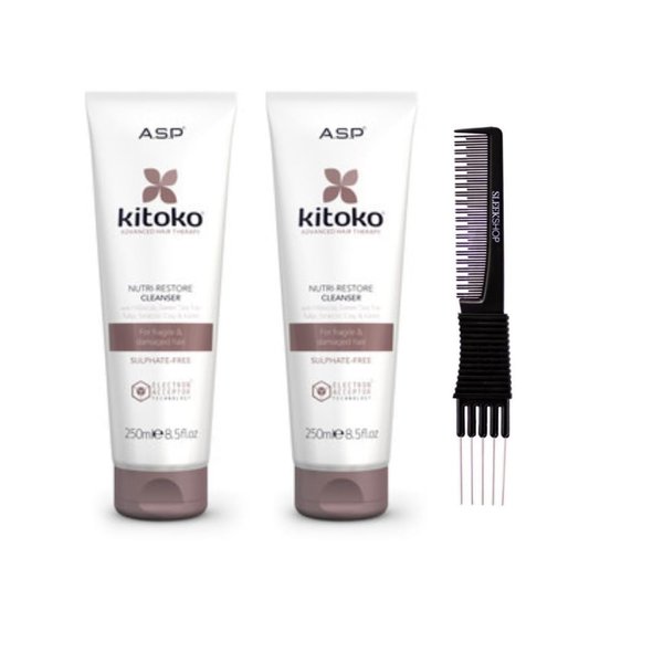 yper Asp Kitoko Nutri-Restore Cleanser (8.5 oz) with Teasing Comb Pack 1