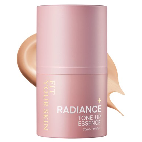 FIT YOUR SKIN Radiance Tone-Up Essence - Korean Tinted Moisturizer - Even Skin Tone, Natural Coverage, Lightweight - Pink Beige Makeup Base - Healthy Glow Skin, 1.01 fl.oz.