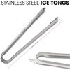 DUGATO Ice tongs, 2pcs Small Tongs 6.3 inch Stainless Steel with Sharp Teeth Make Grabbing Ice Easy, for Ice Bucket Ice Sugar Cubes Coffee Bar Food Serving