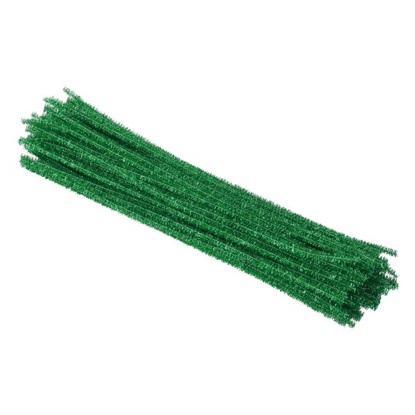PATIKIL 30cm/11.8" Pipe Cleaners Chenille Stem, 100Pcs Glitters Fuzzy Sticks Pipe Cleaner Craft Supplies for DIY Art Creative Decoration Projects, Green