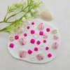 Rose Pink Press on Toenails Short Square Fake Toe Nails with Colorful Swirls Designs Cute Toenail Press ons Summer False Toenails Glossy Full Cover Artificial Stick on Nails for Women 24Pcs