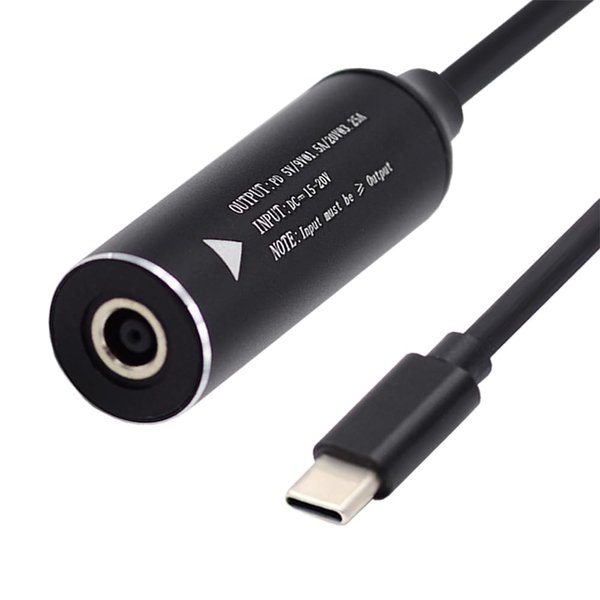 cablecc 4.5x3.0mm Input DC Jack to USB-C Type-C Power Plug Charge Cable for PD 9V 15V 20V 65W Laptop Phone