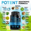 12-in-1 Nootropic Brain Supplement Anhydrous: Ginkgo Biloba for Brain Support, Memory and Focus - B12, Alpha GPC, L Theanine and Choline Supplements with Bioperine non Caffeinated 1321mg (120ct)