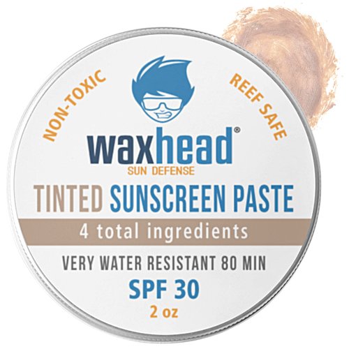 Waxhead Coral Reef Safe Sunscreen - Tinted Mineral Sunscreen Reef Safe Sunblock Biodegradable Sunscreen Waterproof Reef Friendly Sunscreen Kids Sunscreen Reef Safe Sunscreen Travel Size Sunscreen