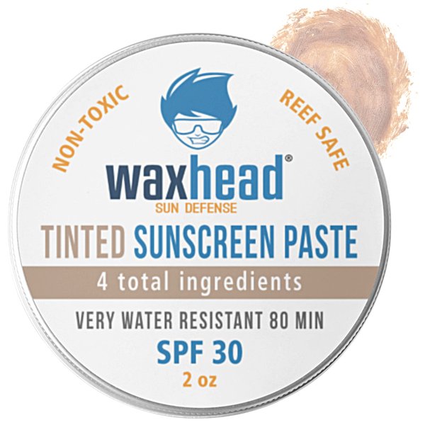 Waxhead Coral Reef Safe Sunscreen - Tinted Mineral Sunscreen Reef Safe Sunblock Biodegradable Sunscreen Waterproof Reef Friendly Sunscreen Kids Sunscreen Reef Safe Sunscreen Travel Size Sunscreen
