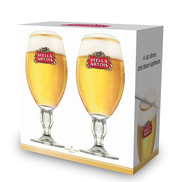 Stella Artois Chalice - 2-Pack Gift Set - Official Product - 33 Cl / 11.2 Oz. Capacity Beer Glasses