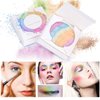 FantasyDay® Pro 6 Colors 3D Baked Rainbow Highlighter Eyeshadow Makeup Palette Cosmetic Blusher Shimmer Powder Contouring Kit Unicorn Blush #2
