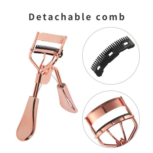 Uranian Beauty Eyelash Curler Comb Eyelash Curlers with 2 Silicone Refill Pads Premium Lash Curler Makeup Tool for Women and Girls