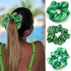 Shamrock Hair Ties Saint Patrick's Day Hair Scrunchies Green Soft Elastic Hair Bands Ponytail Holder Hair Tie Hair Accessories for Women Girls