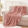 Exclusivo Mezcla Fleece Throw Blanket for Couch, Sofa, 300GSM Super Soft and Warm Blankets, Dusty Pink Throw All Season Use, Cozy, Plush, Lightweight, 50x60 inches