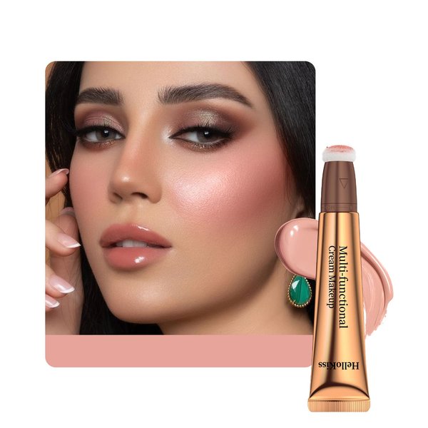 Easilydays Matte Liquid Blush Makeup Wand, Natural Rosy Cheek Tint, Smooth Creamy Liquid Pink Blush Stick with Soft Cushion Applicator, Waterproof Blendable Super Silky Face Cheek Blusher Makeup Pen (Blush #07)