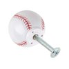 6 Pack Silverline Cabinet Boy Child Drawer Knobs 1-1/4" Sports Dresser Wardrobe Room Decoration, Baseball