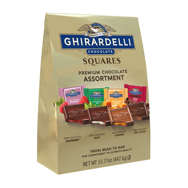 GHIRARDELLI Premium Assorted Chocolate Squares, for Easter Chocolate Gifts, 15.77 Oz Bag