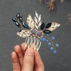 Easedaliy Leaf Bride Wedding Hair Comb Gold Crystal Bridal Hair Piece Hair Accessories for Women and Bridesmaid